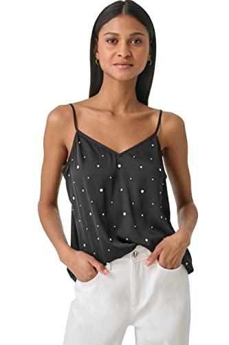karl lagerfeld paris women's soft sleeveless tank everyday fashion sport blouse, black, x-large