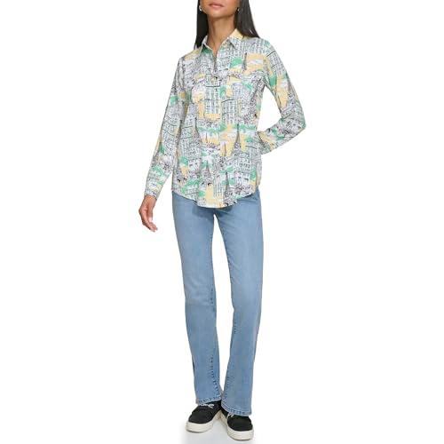 karl lagerfeld paris women's whimscal blouse, kelly multi