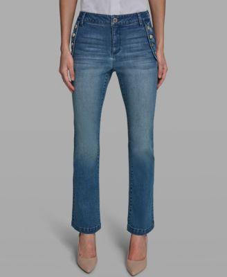 karl lagerfeld paris womens mid rise sailor flare jeans