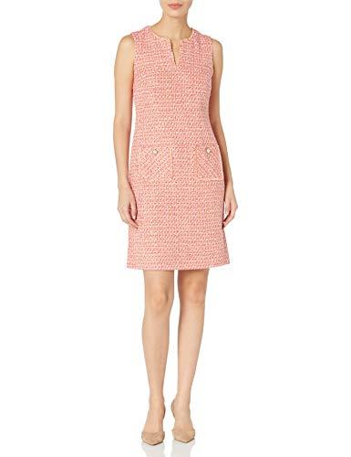 karl lagerfeld paris womens tweed shift with pockets casual dress, clementine, 16 us
