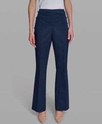 karl lagerfeld paris womens wide leg mid rise sailor pants