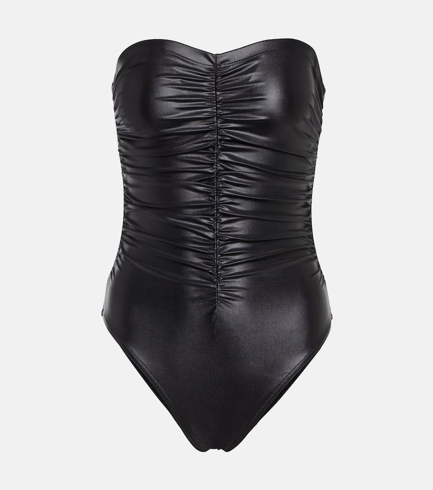 karla colletto basics ruched bandeau swimsuit