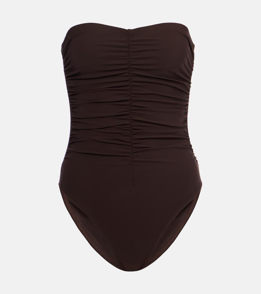 karla colletto basics ruched swimsuit