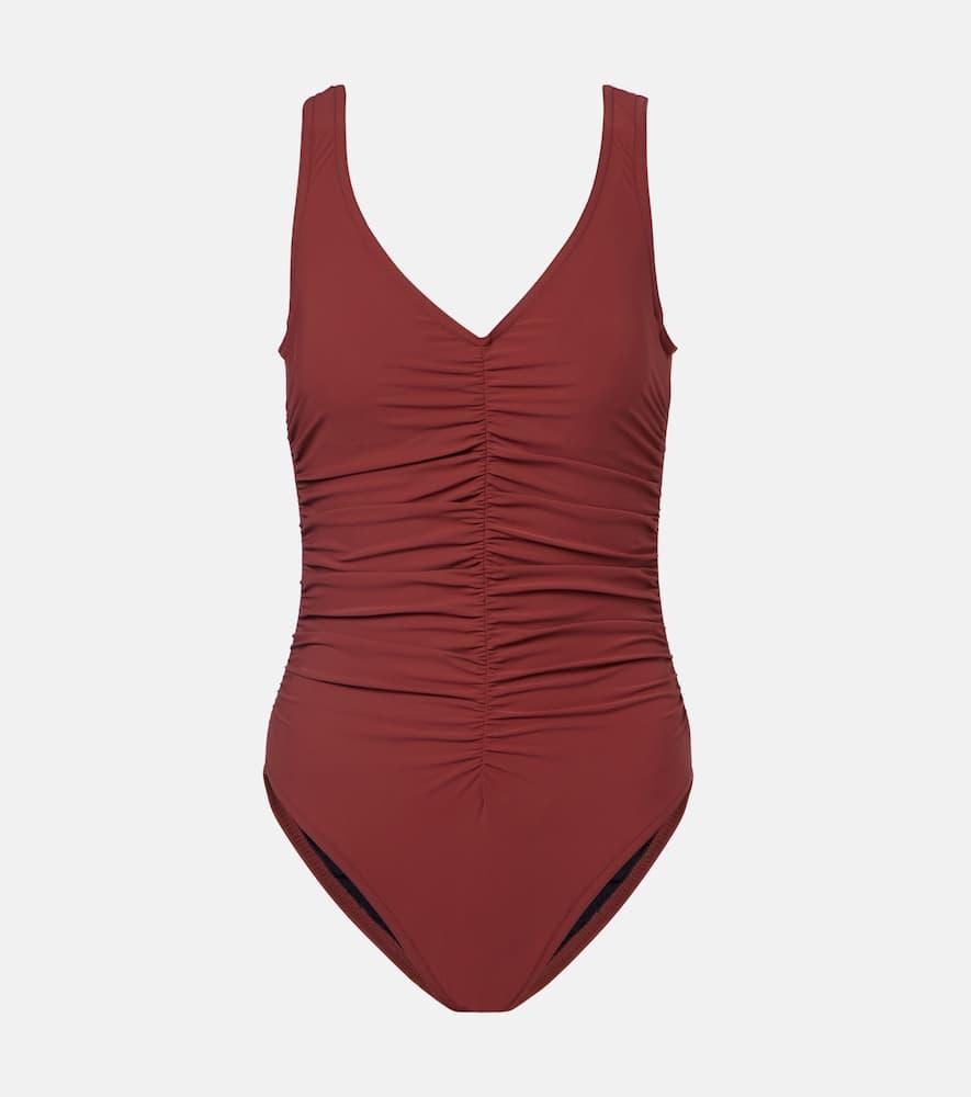 karla colletto basics ruched swimsuit