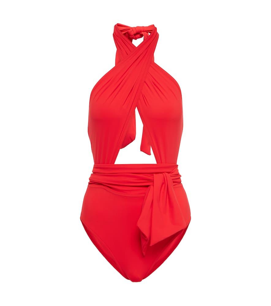 karla colletto cutout halterneck swimsuit