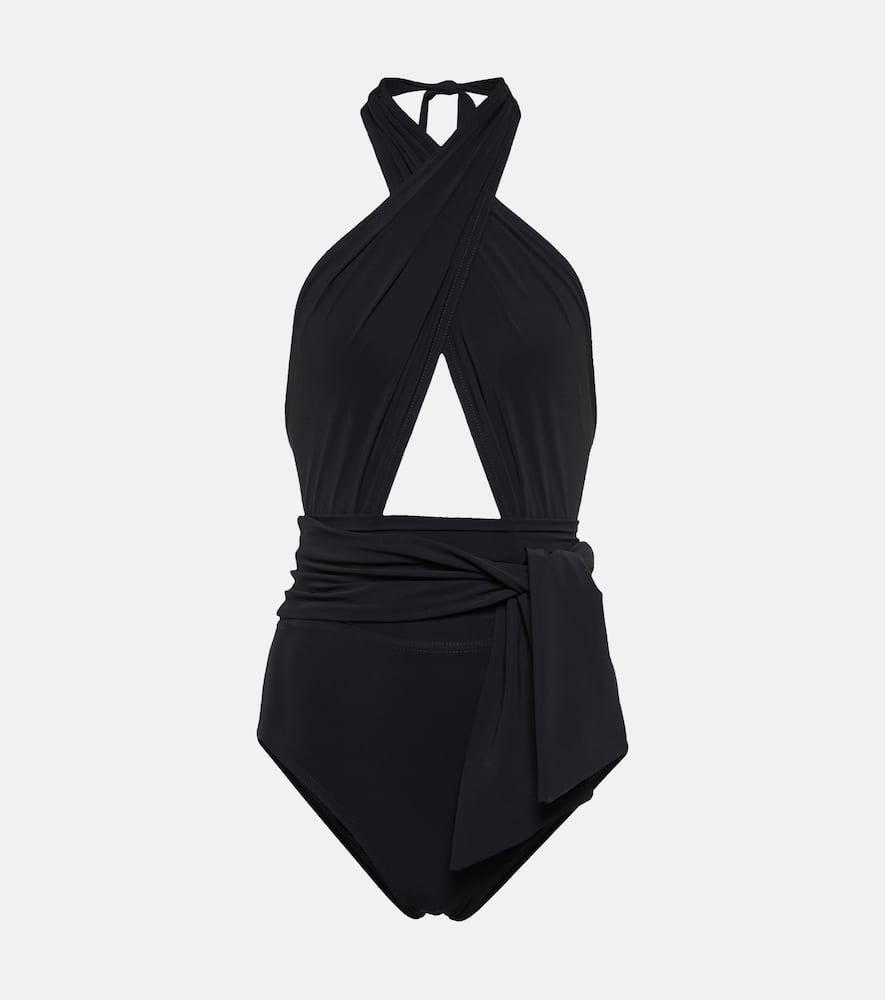 karla colletto cutout halterneck swimsuit