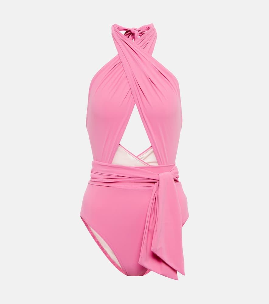 karla colletto cutout halterneck swimsuit