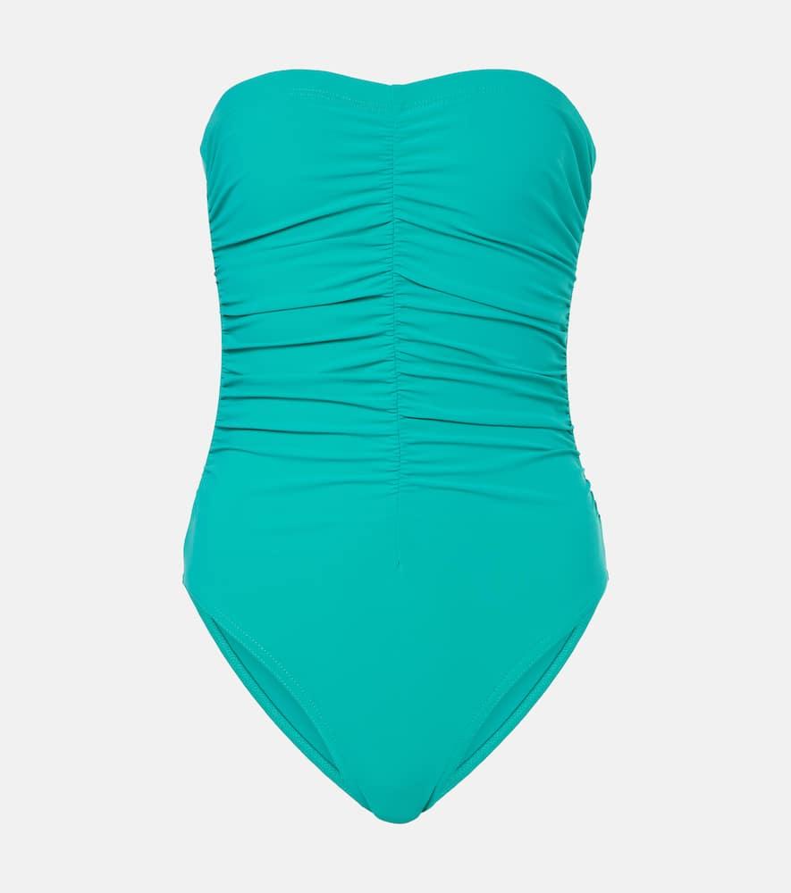 karla colletto gathered strapless swimsuit