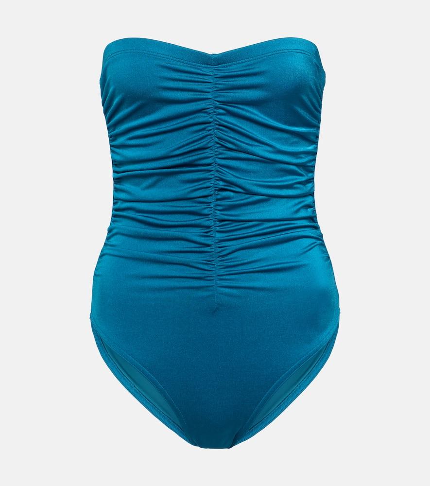 karla colletto ruched strapless swimsuit