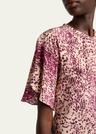 karlita spotted-print silk short-sleeve blouse