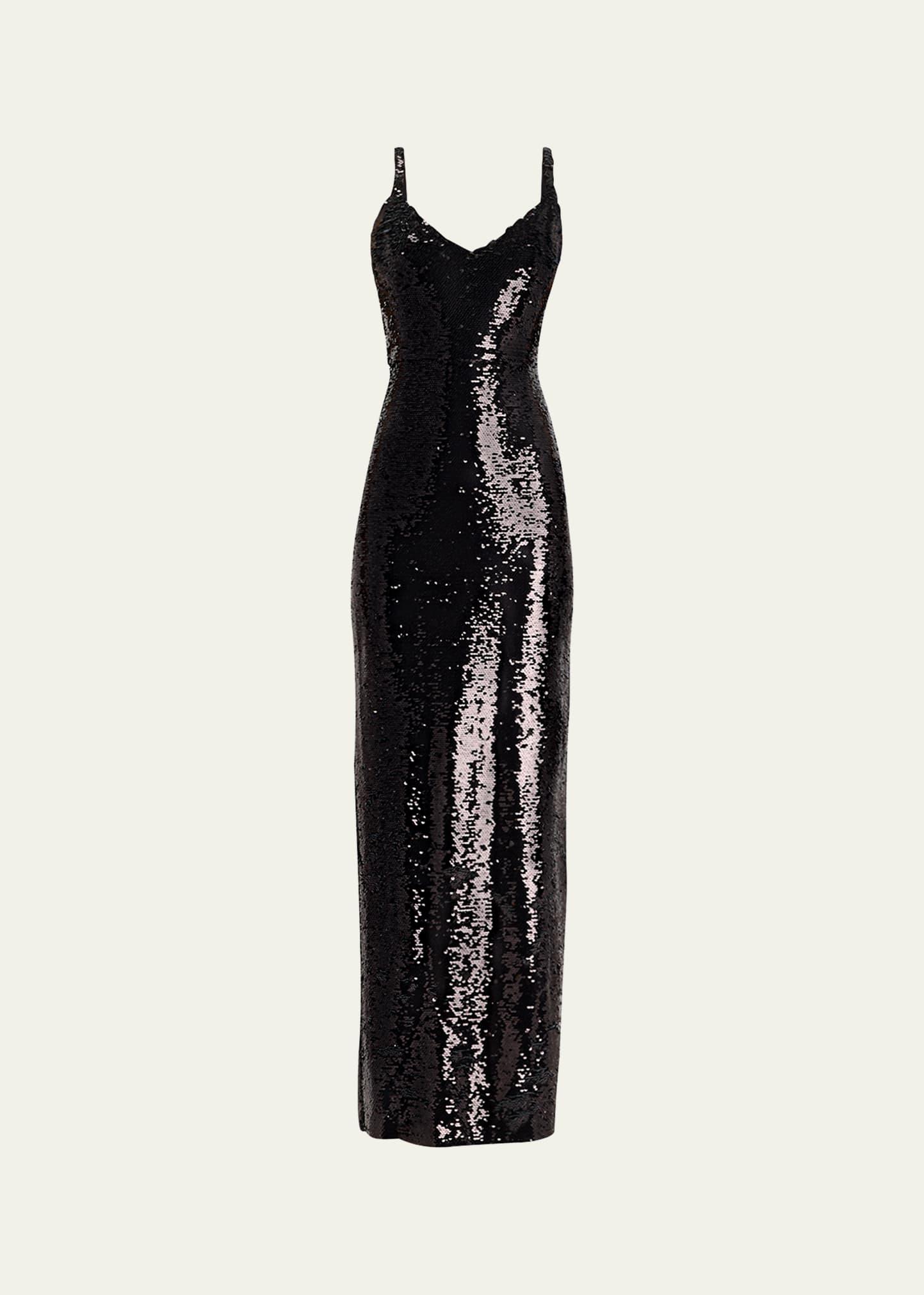 karma sequined sleeveless maxi dress