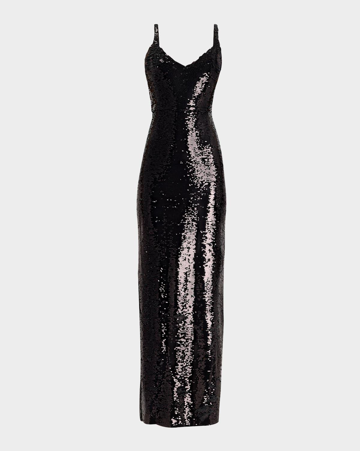 karma sequined sleeveless maxi dress