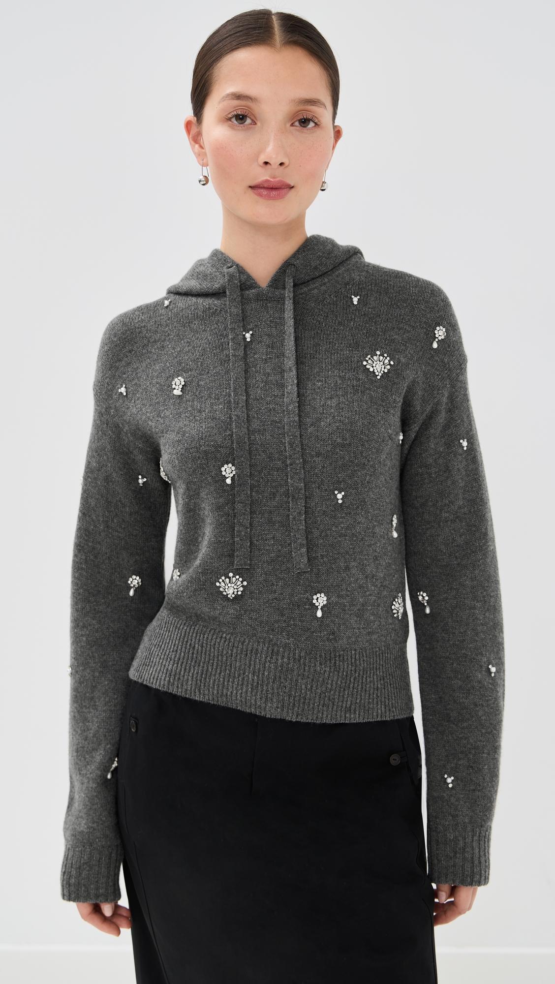 karmen embellished hooded top