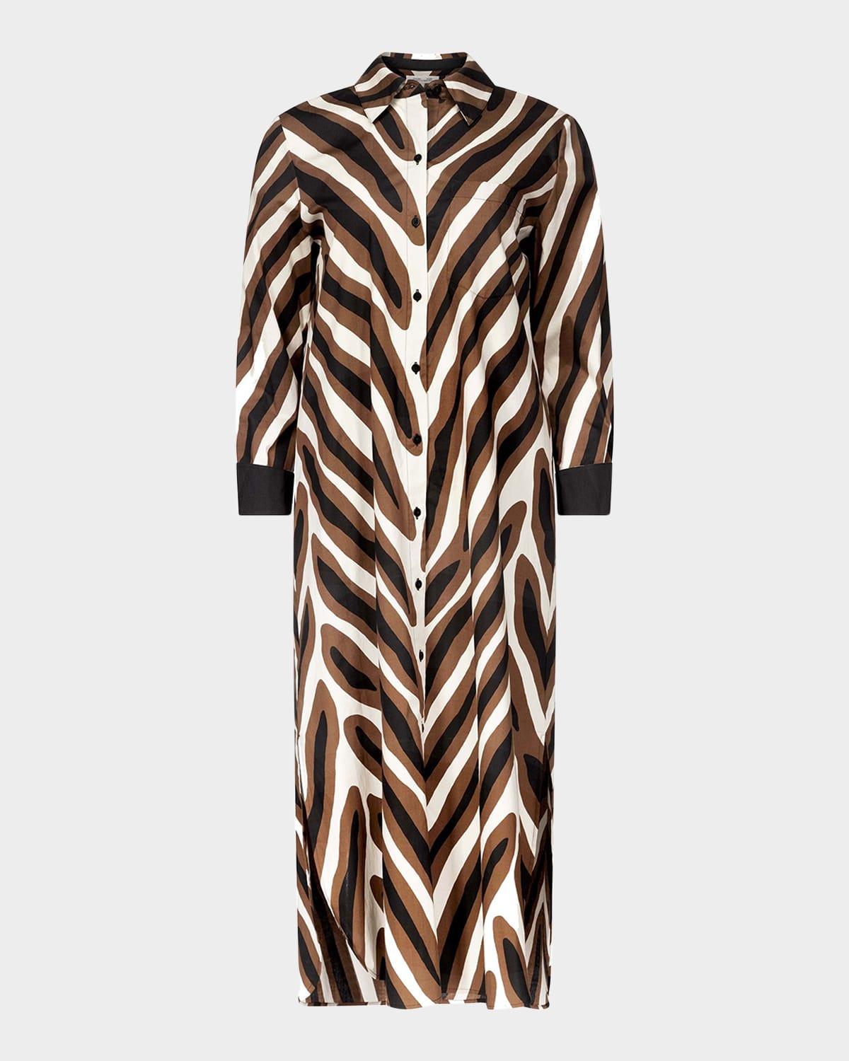 karrington striped midi shirtdress