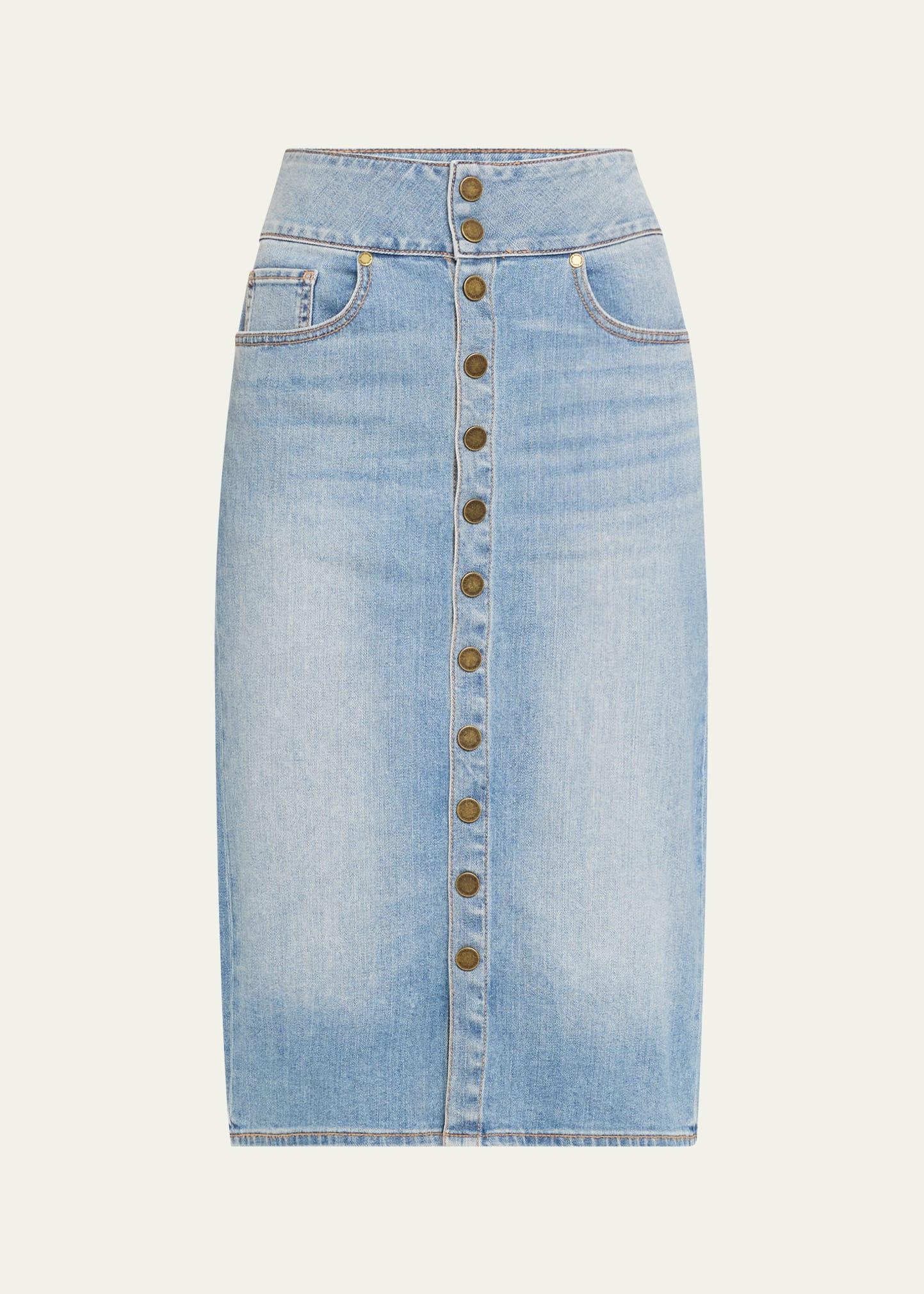 karter denim knee-length skirt