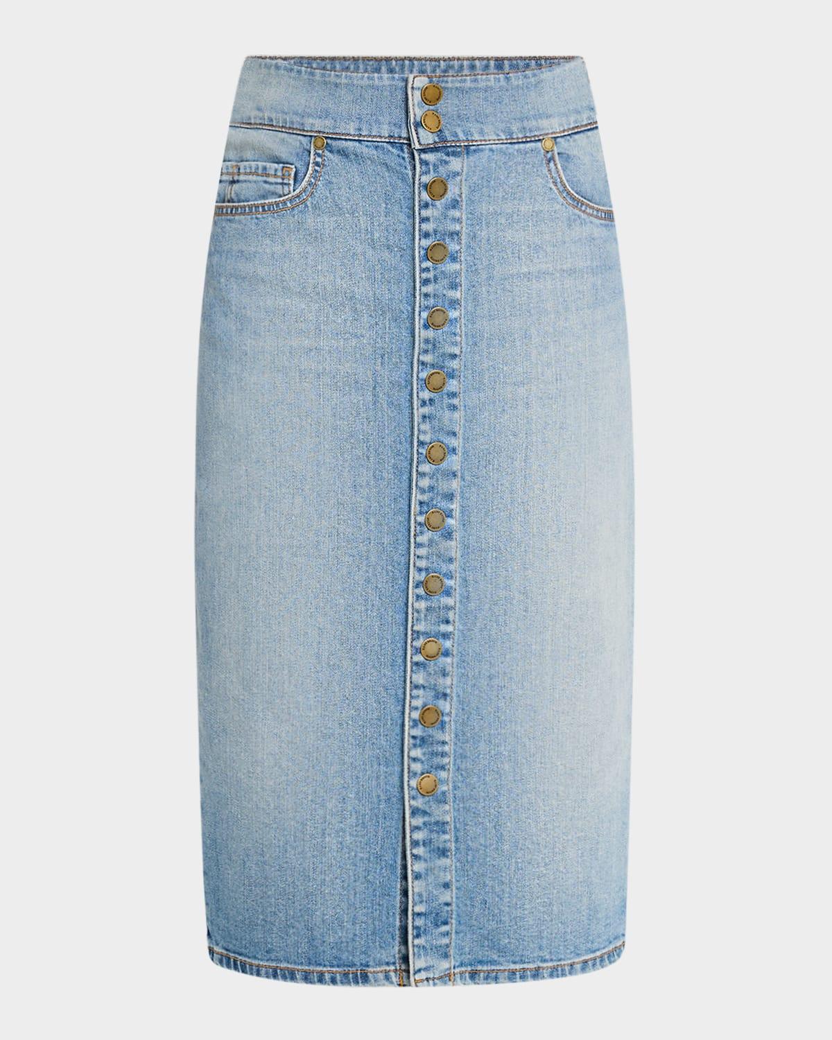 karter denim knee-length skirt