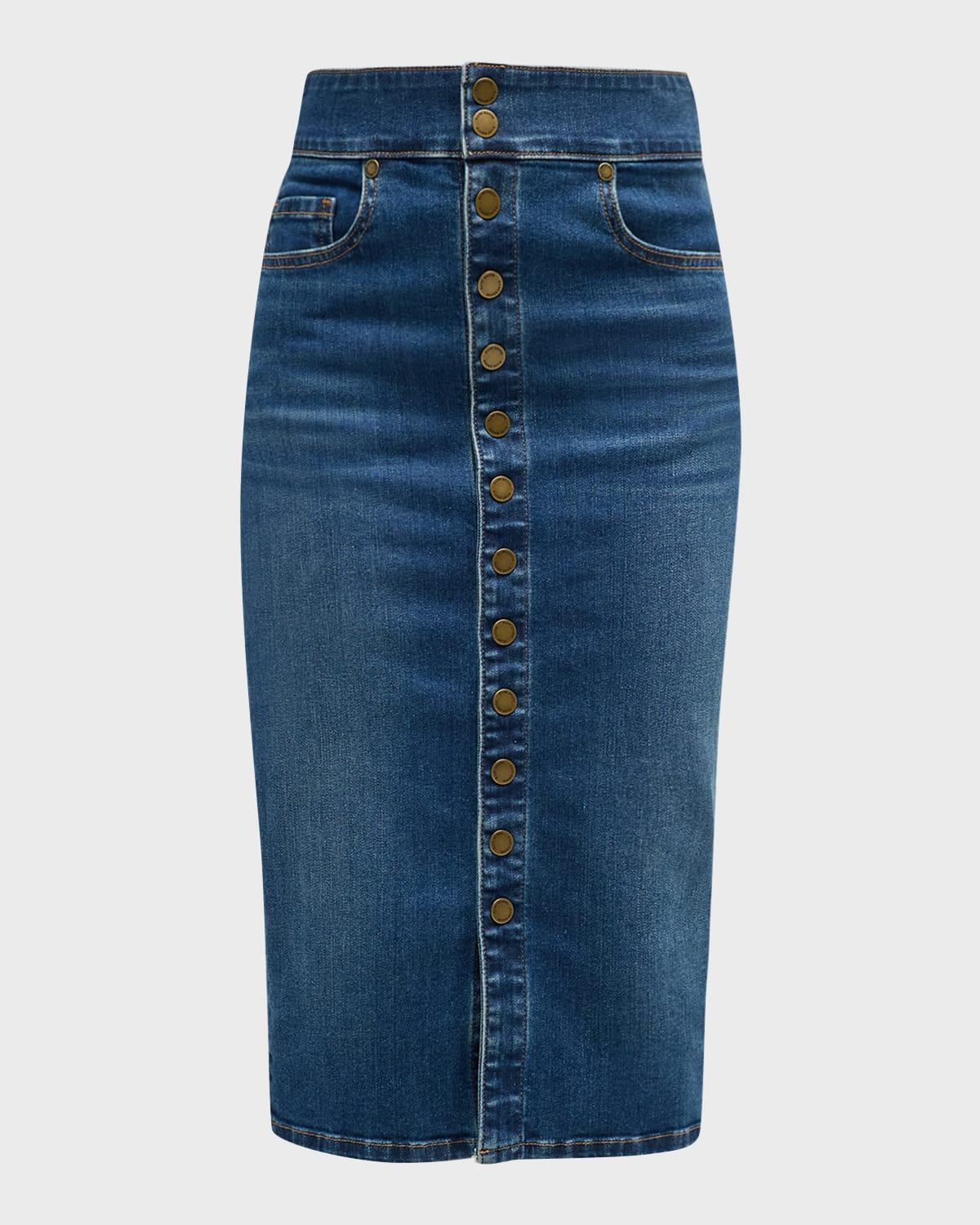 karter denim midi skirt