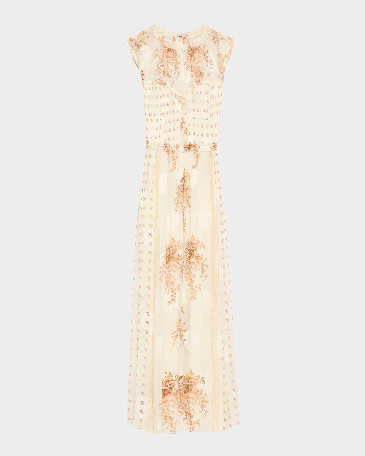 kasia sleeveless floral silk midi dress