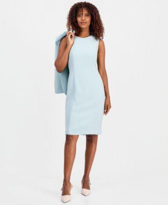 kasper womens sleeveless seamed sheath dress