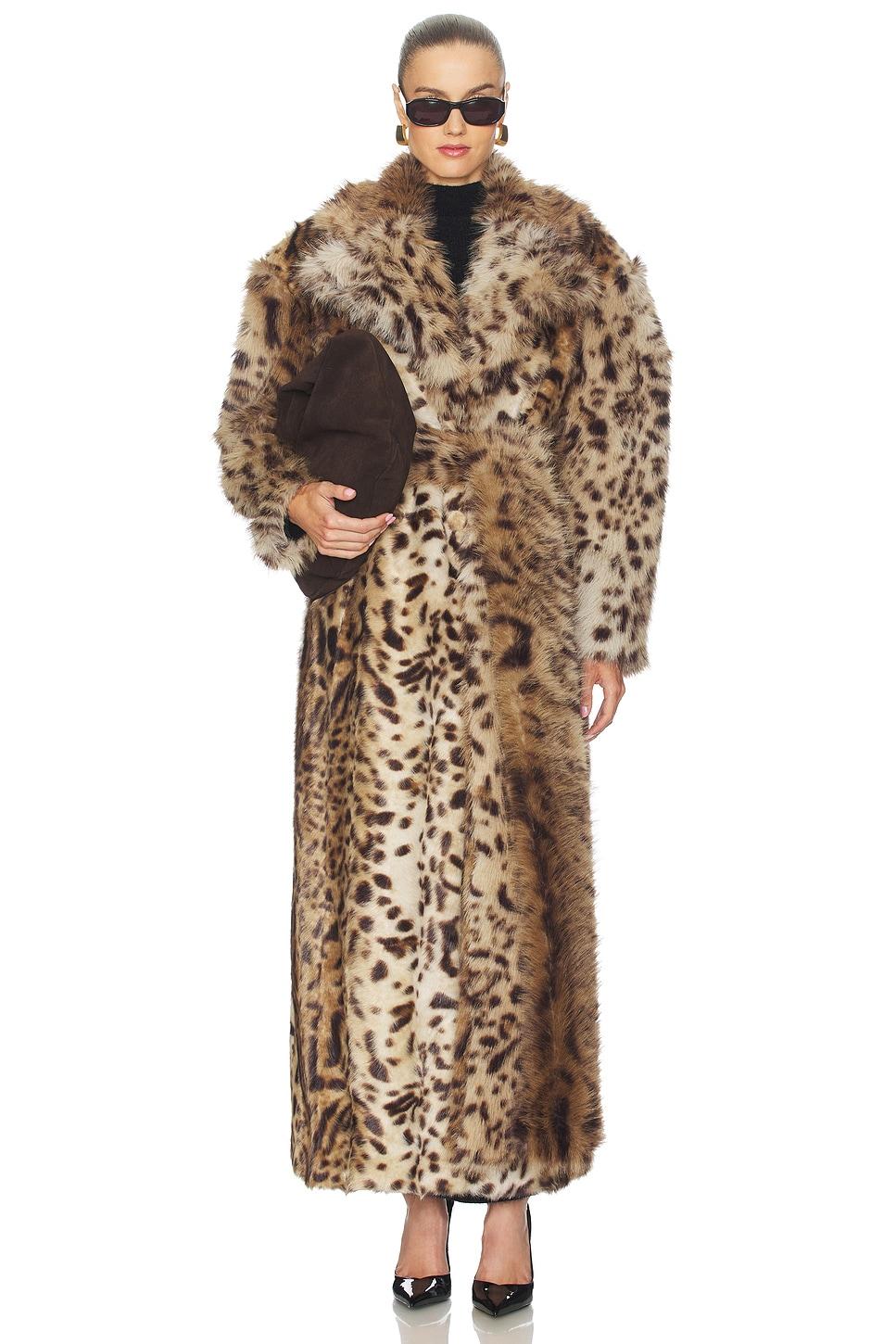 kassel faux fur lynx long coat