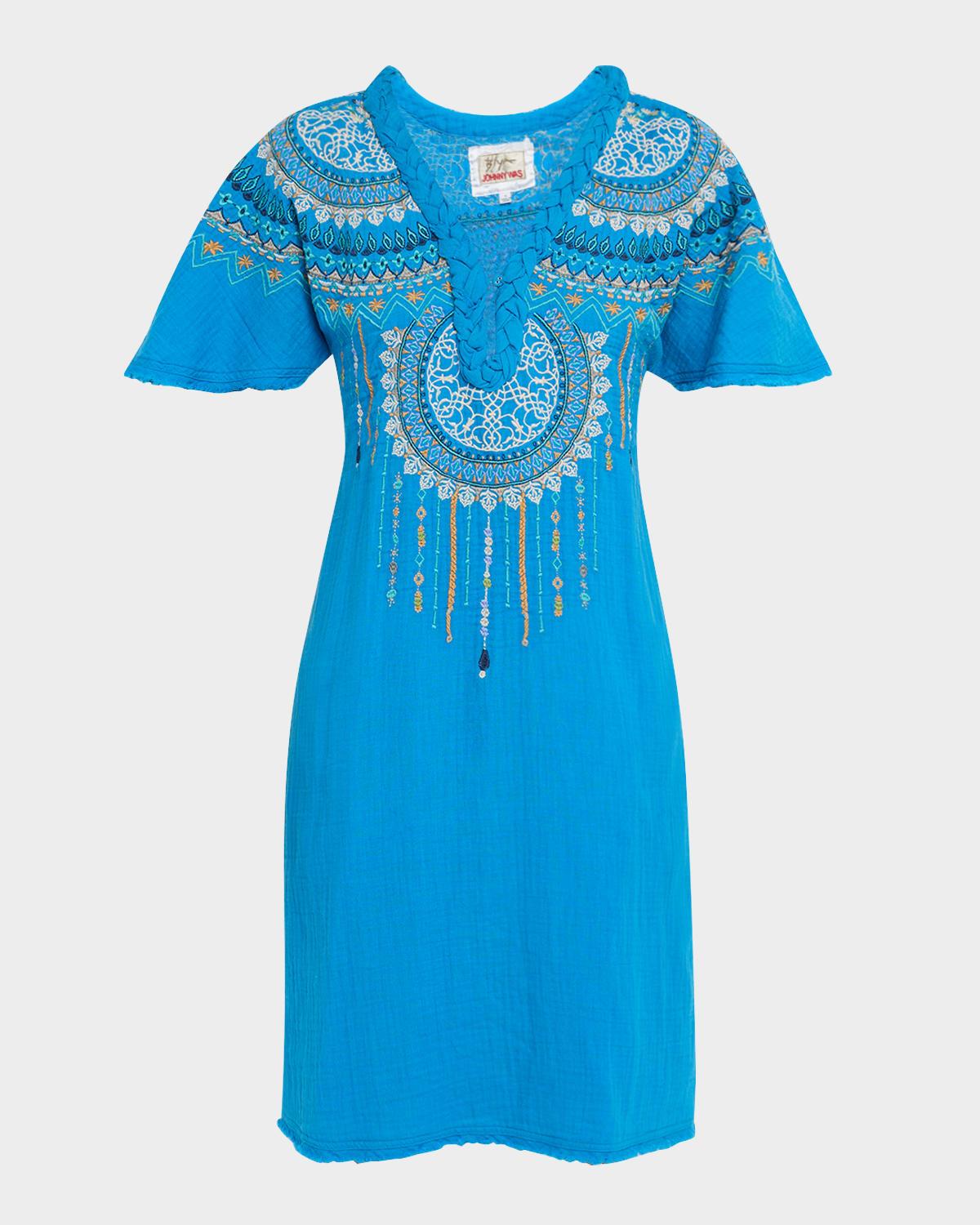 kastoria embroidered cotton gauze dress