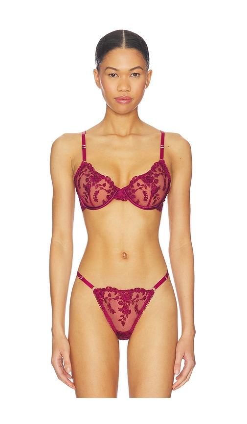 kat the label nicolette underwire bra in red.