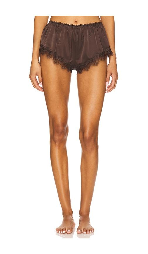 kat the label sorrento short in chocolate.