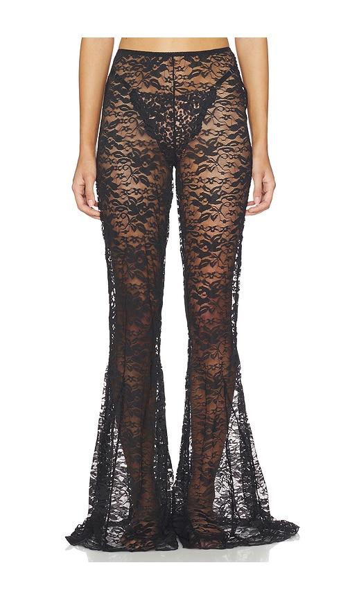 kat the label stevie flare pants in black.