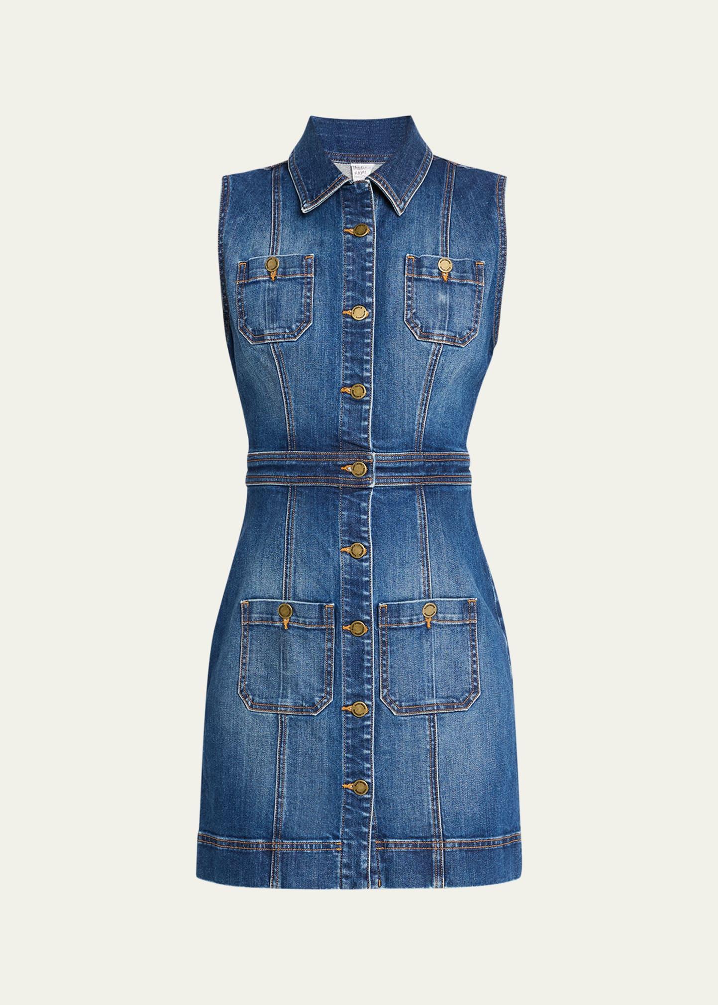katalina sleeveless denim mini dress