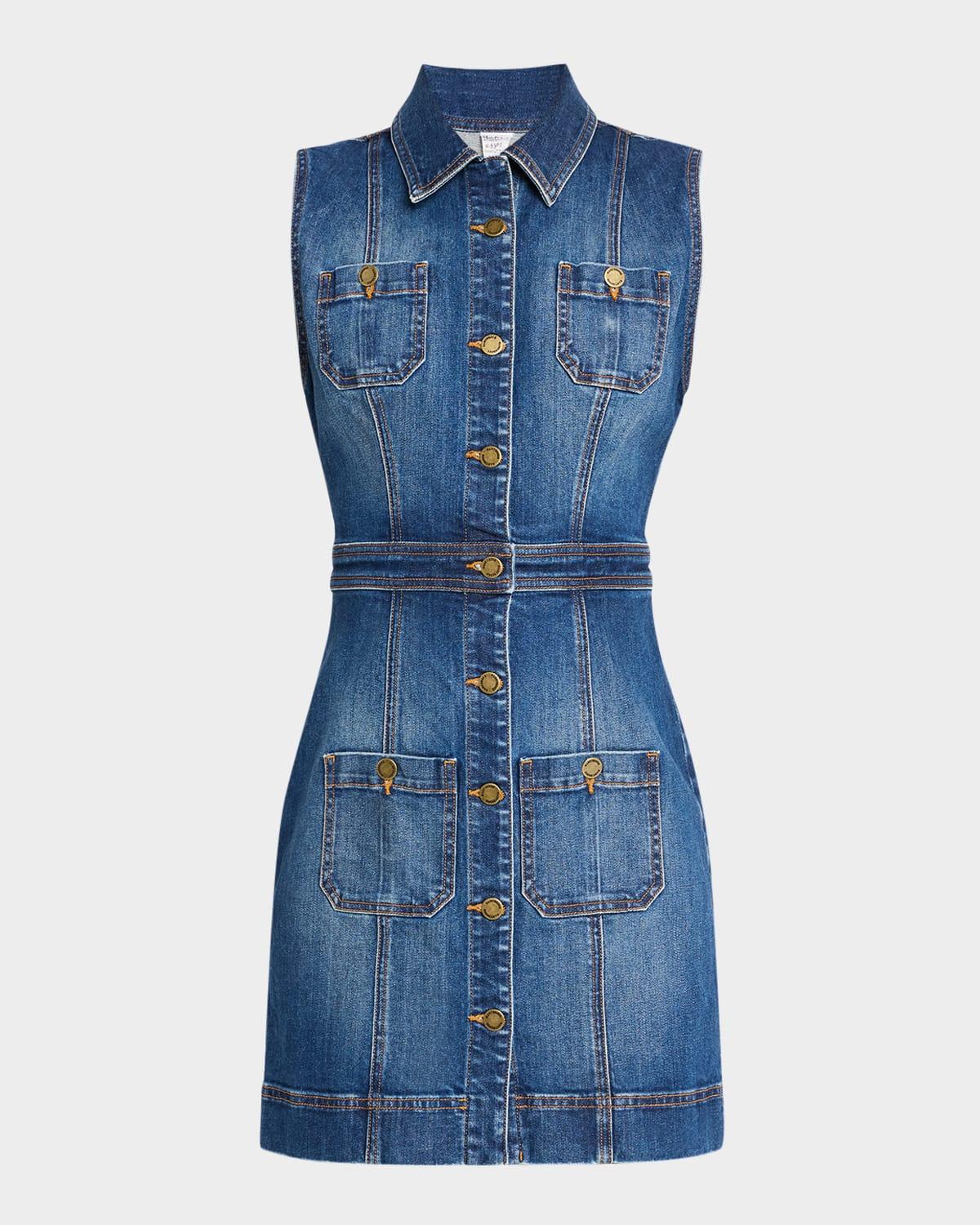 katalina sleeveless denim mini dress