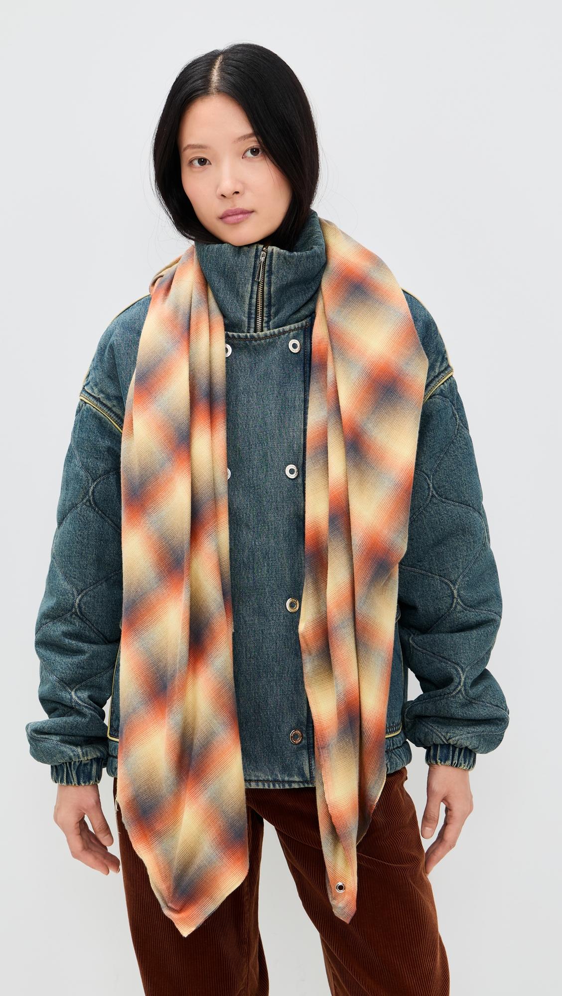 kate denim jacket with scarf