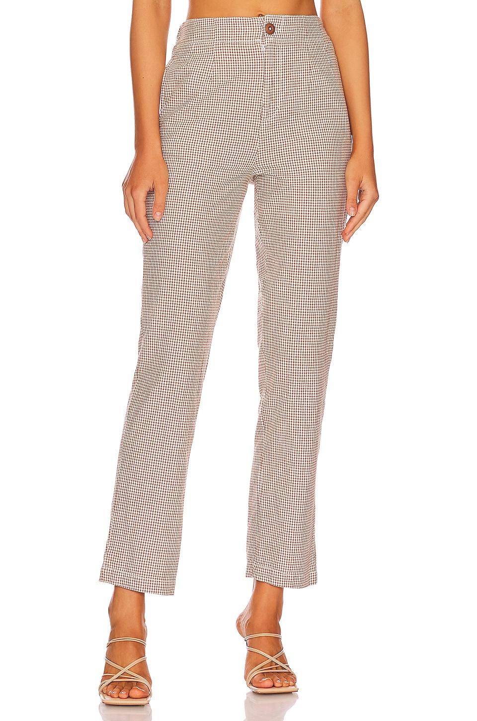 kate plaid straight leg pant