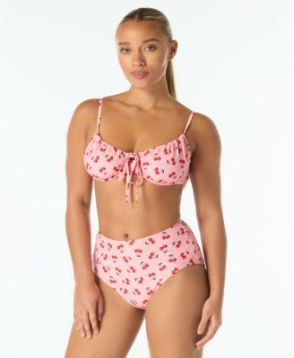 kate spade new york womens cinch front underwire bikini top high waist bottoms