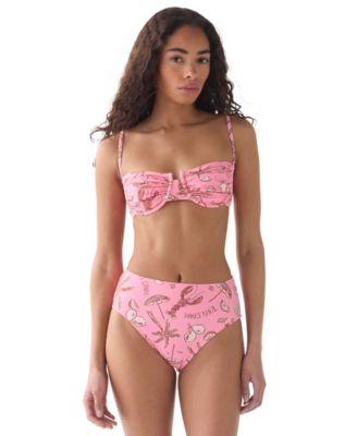 kate spade new york womens ruched bra top high cut bottoms