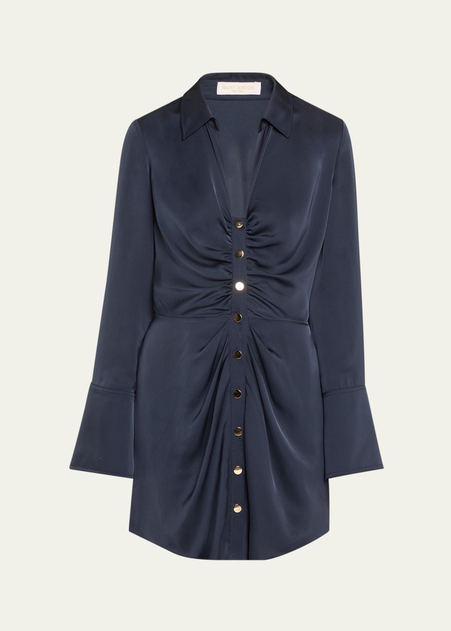 katelyn satin mini shirtdress