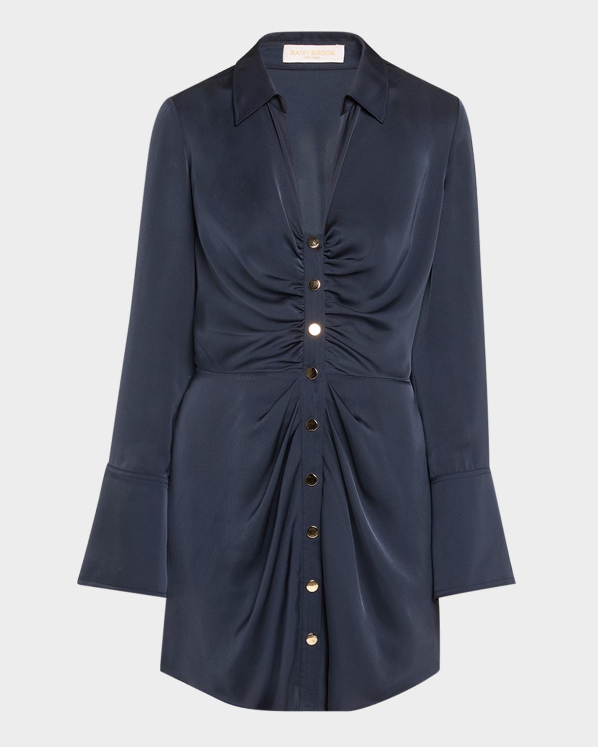 katelyn satin mini shirtdress