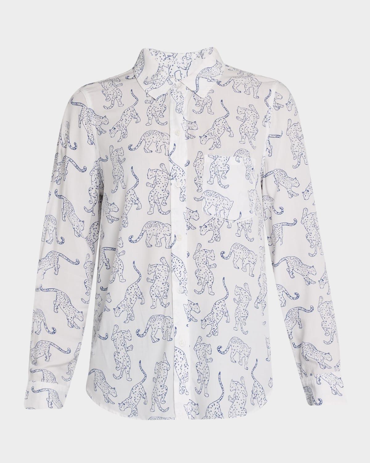 kathryn jaguar button-front blouse