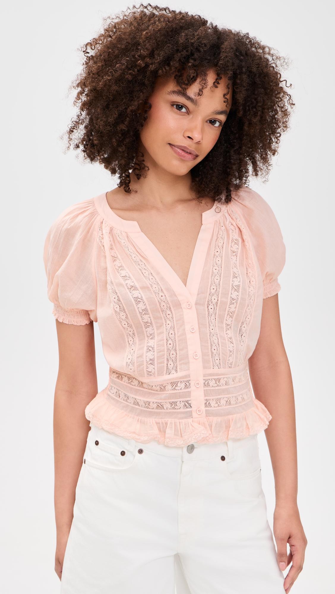 kathryn lace trim blouse