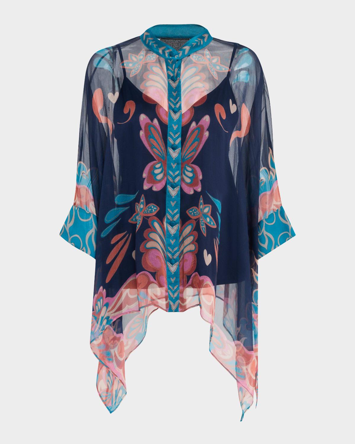 katia floral-print silk chiffon blouse