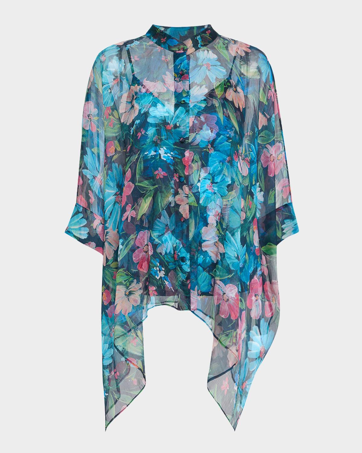 katia oversized floral-print chiffon blouse