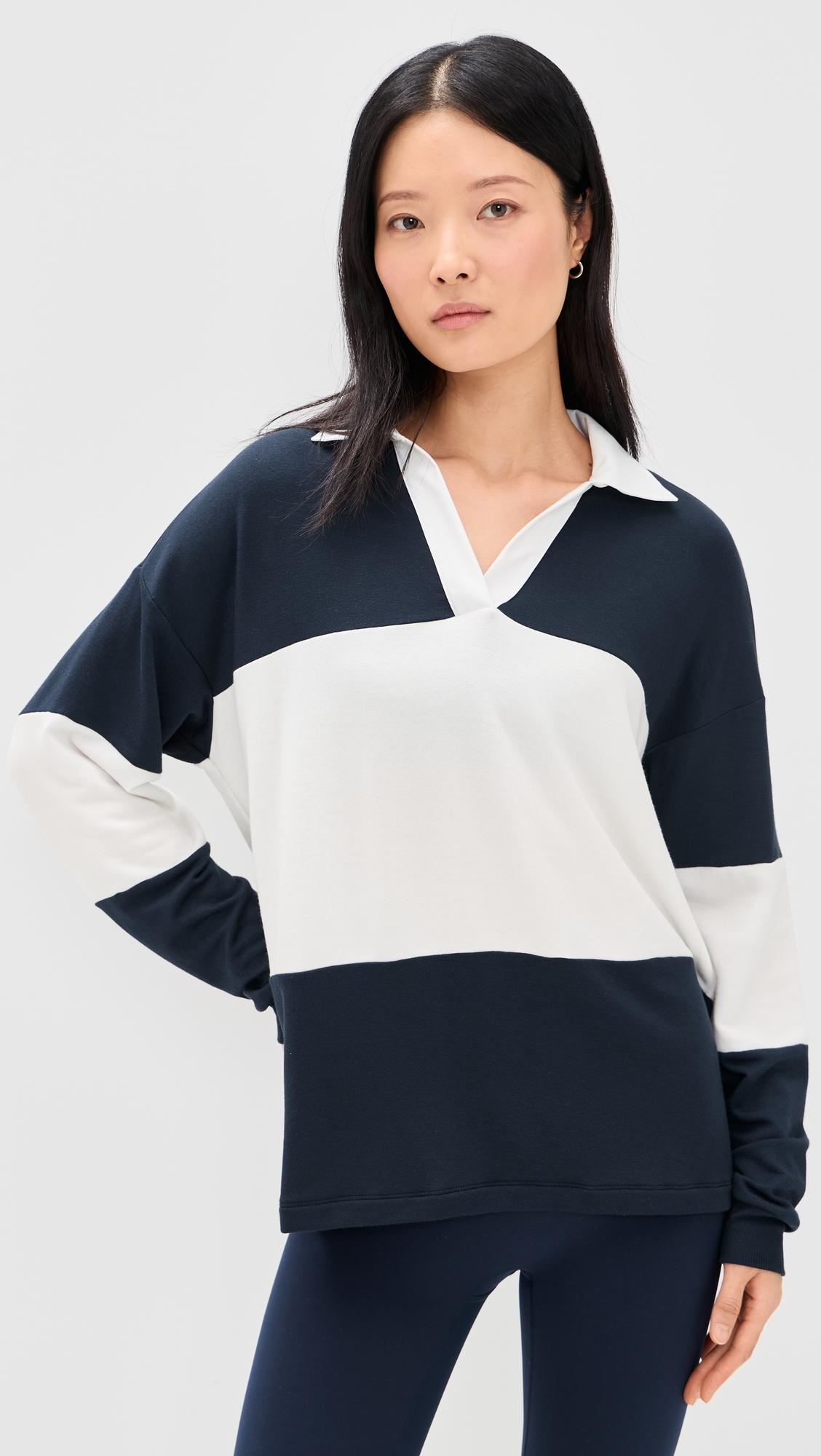 katie fleece rugby polo