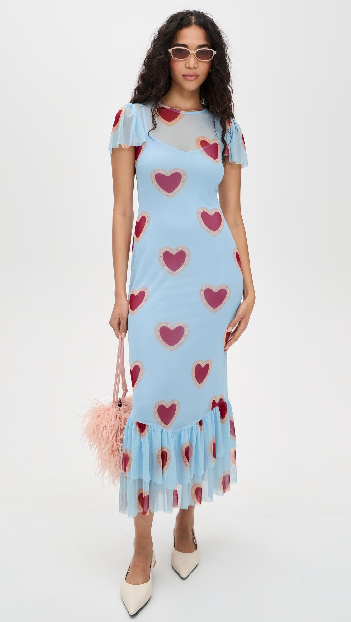 katie heart mesh dress
