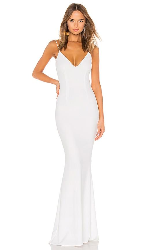 katie may bambi gown in white.