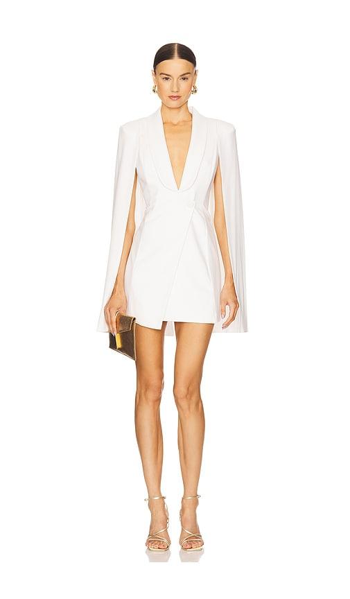 katie may boss lady dress in ivory.