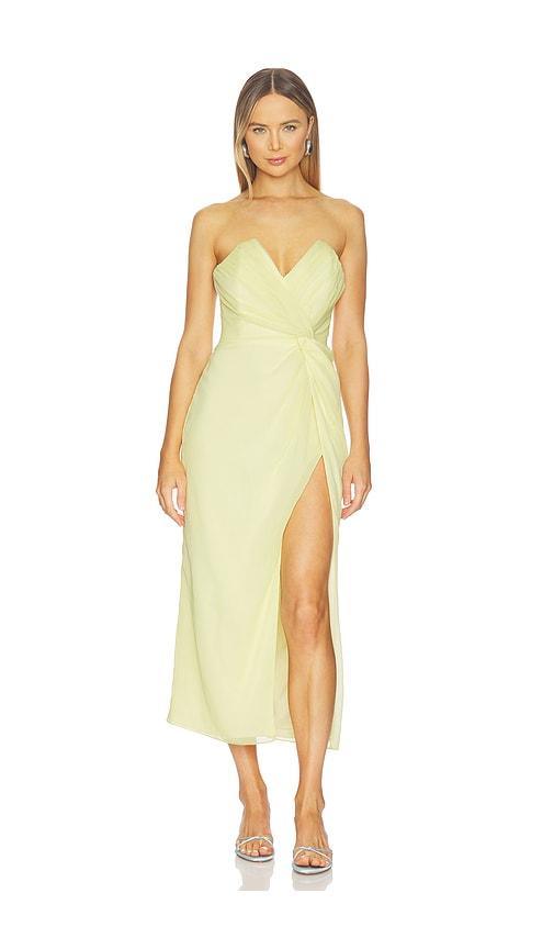katie may come on home midi dress in lemon.