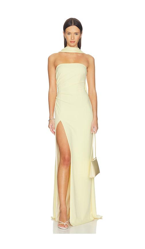 katie may evie gown in lemon.