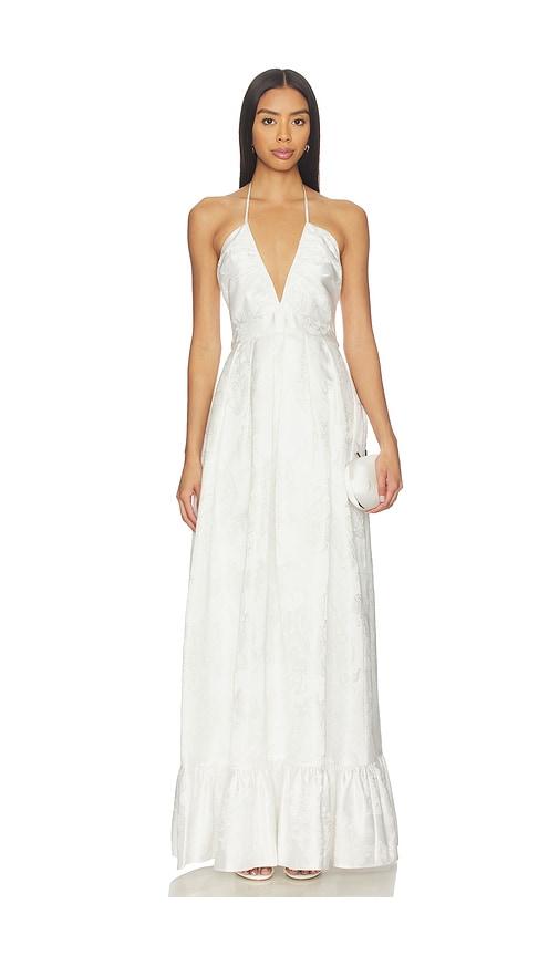 katie may isola gown in ivory.