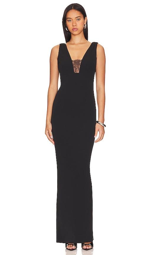 katie may janette gown in black.
