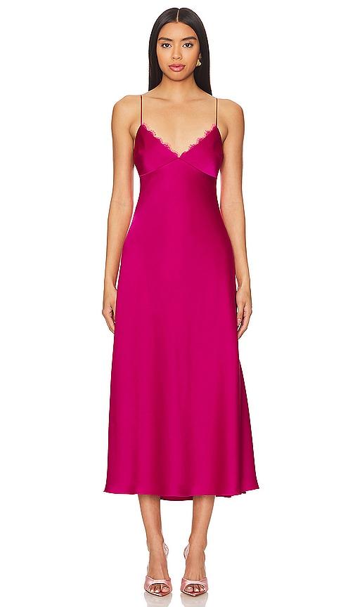 katie may jessica dress in fuchsia.
