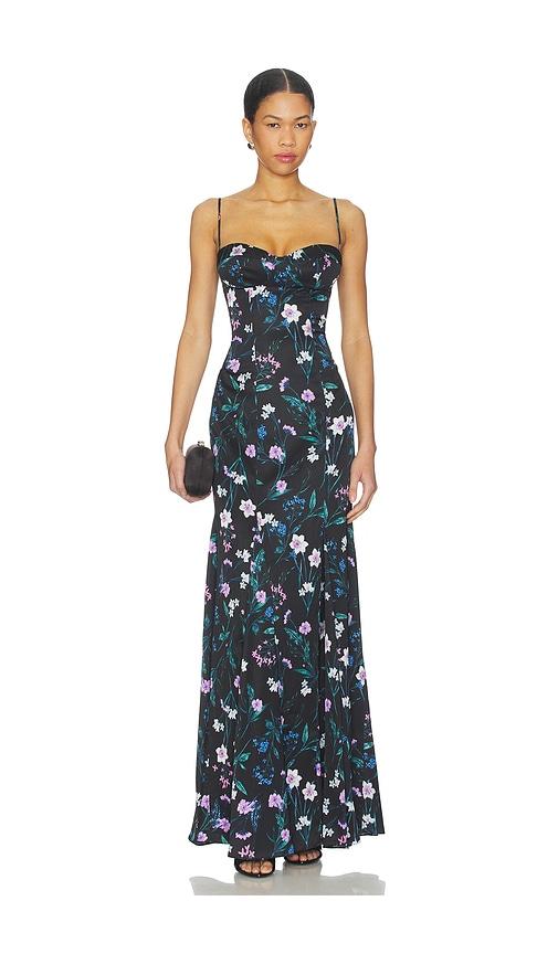 katie may opus gown in black.